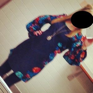 Long sleeve, Floral, mini dress